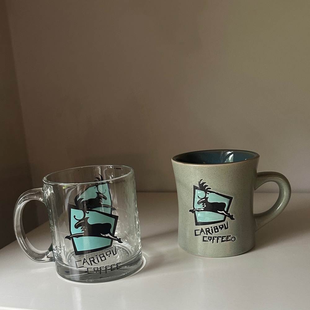 Set of 2 Vintage Caribou Coffee mugs